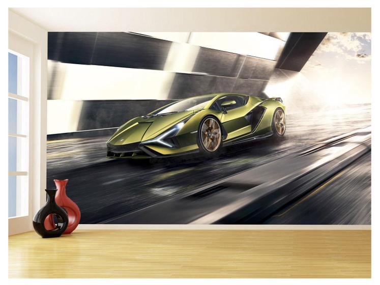 Papel De Parede 3D Carro Lamborghini V12 Sian 3,5M Car214 - Você Decora ...