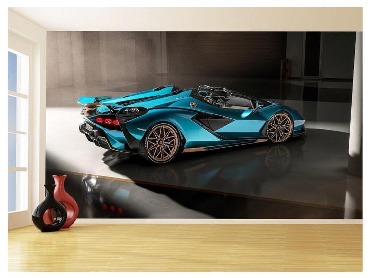 Imagem de Papel De Parede 3D Carro Lamborghini V12 Sian 3,5M Car221