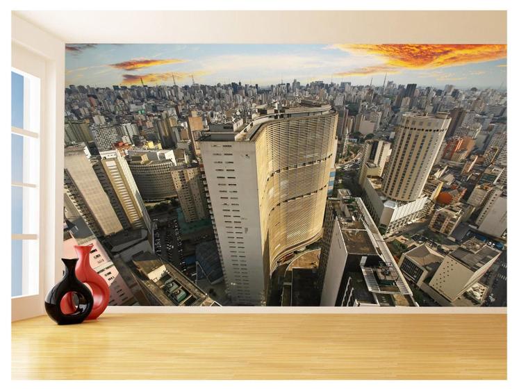 Imagem de Papel De Parede 3D Cidade São Paulo Prédios Céu 3,5M Ncd334