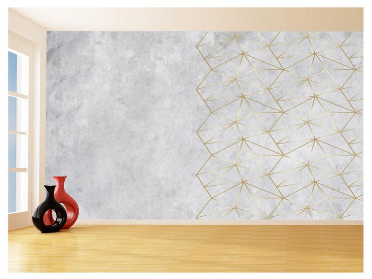 Imagem de Papel De Parede 3D Concreto Queimado Risco Bege 3,5M Kkt103