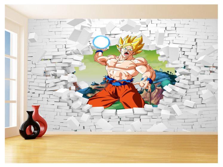 Papel De Parede 3D Dragon Ball Goku Vegeta Anime 3,5M Dbz63 - Você Decora -  Papel de Parede - Magazine Luiza