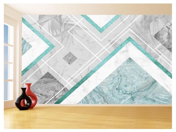 Imagem de Papel De Parede 3D Estilo Marmore Cores Formas 3,5M Mbr69