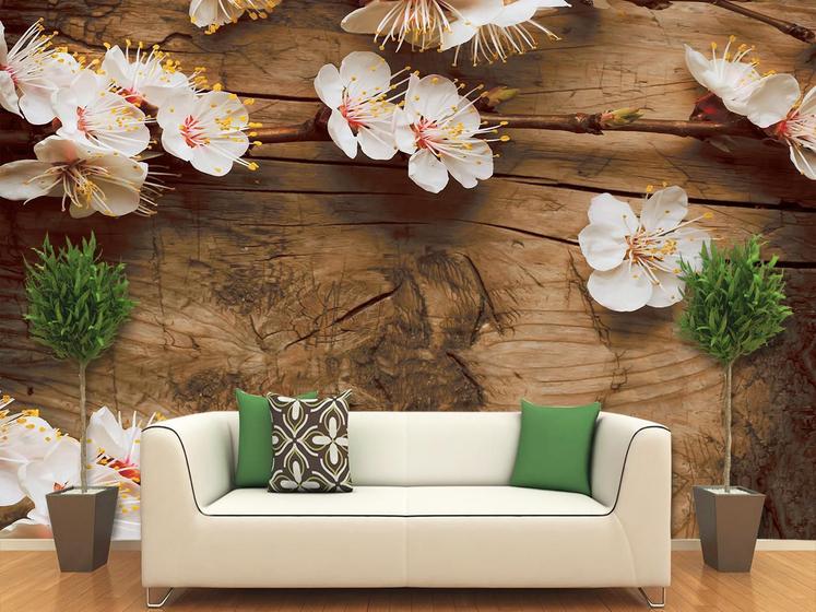 Papel De Parede 3D Flores 0008 (3M X 3M) - Paredes Decoradas - Papel de ...