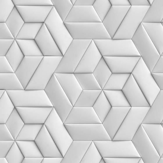 Imagem de Papel De Parede 3D Hexagano Cinza Geometrico Adesivo Lavavel