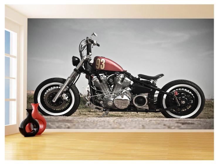 Imagem de Papel De Parede 3D Moto Custom Chopper Viagem 3,5M Bkm93