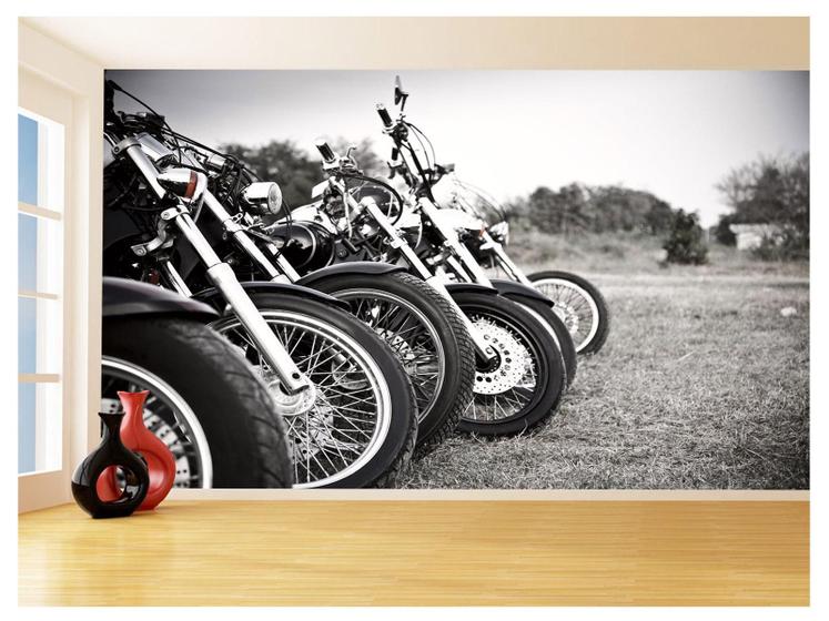 Imagem de Papel De Parede 3D Moto Custom Chopper Viagem 3,5M Bkm95