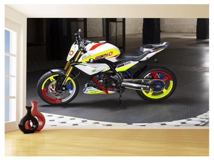 Imagem de Papel De Parede 3D Moto Manobra Stunt Bmw Sport 3,5M Bkm50