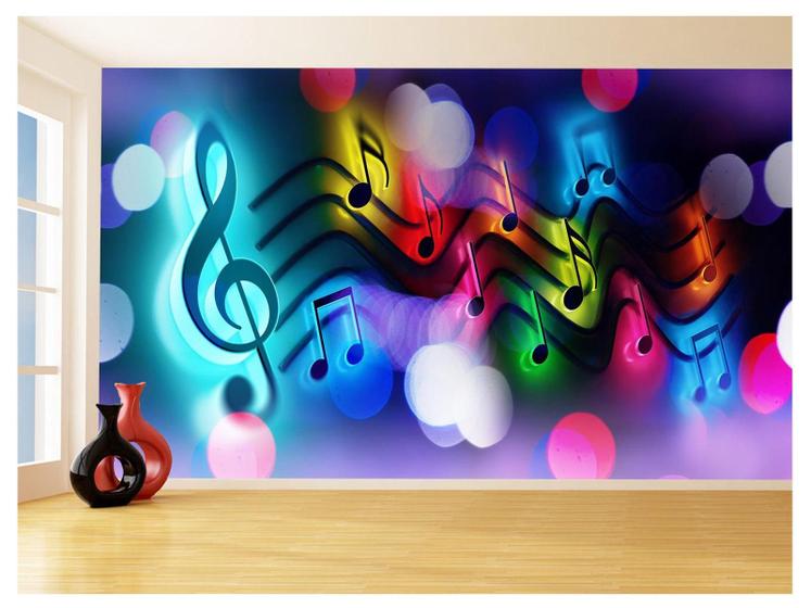 Imagem de Papel De Parede 3D Musica Notas Musicais Arte 3,5M Mus117