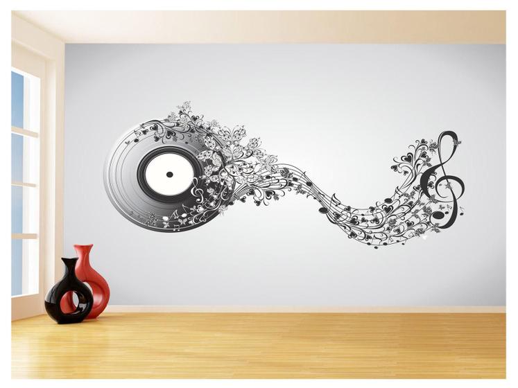 Imagem de Papel De Parede 3D Musica Vinil Notas Musicais 3,5M Mus58