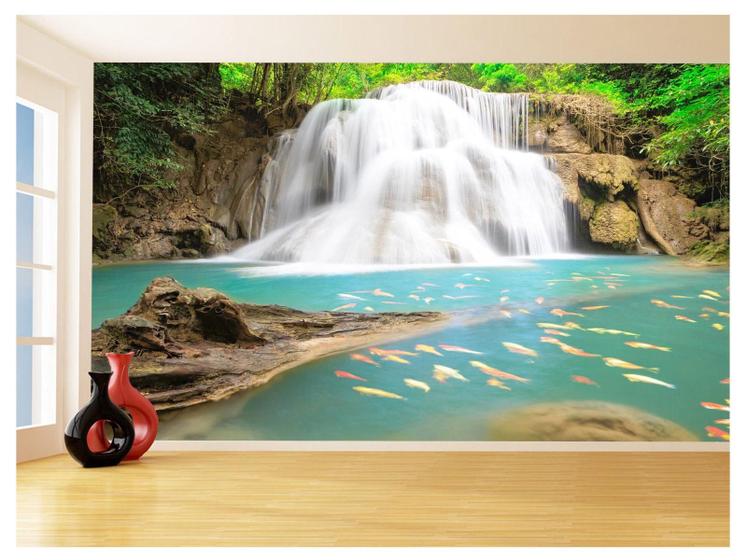 Imagem de Papel De Parede 3D Paisagem Cachoeira Florestas 3,5M Nch219