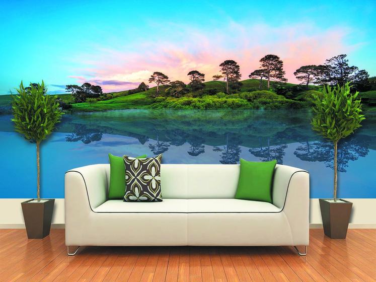 Papel De Parede 3D Paisagens Lagos 0008 (3.0M X 2.0M) Paredes