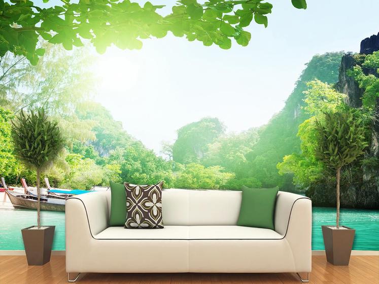 Papel De Parede 3D Paisagens Lagos 0012 (3M X 3M) Paredes Decoradas