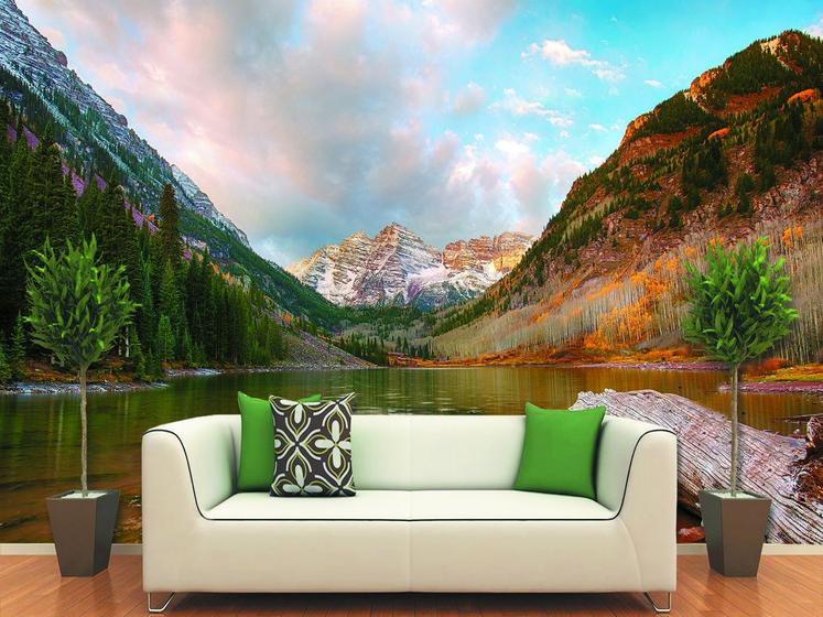 Papel De Parede 3D Paisagens Lagos 0013 (3M X 3M) Paredes Decoradas
