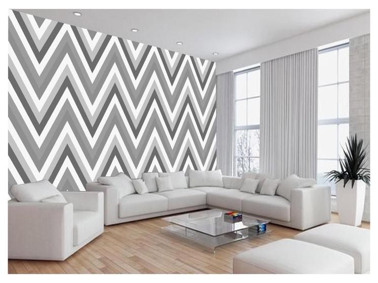 Imagem de Papel De Parede 3D Sala Chevron Zig Zag Listras 3,5M Zig11