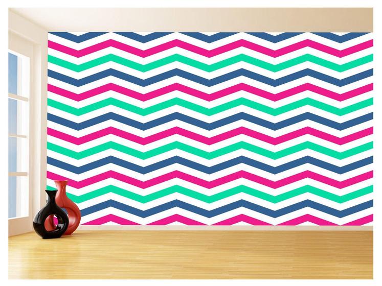 Imagem de Papel De Parede 3D Sala Chevron Zig Zag Listras 3,5M Zig21