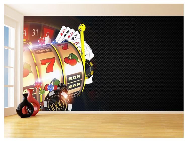 Imagem de Papel De Parede 3D Salão De Jogos Cartas Poker 3,5M Jcs102