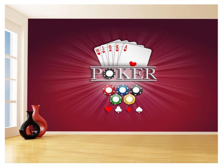 Imagem de Papel De Parede 3D Salão De Jogos Cartas Poker 3,5M Jcs39