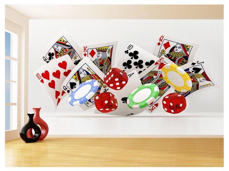 Imagem de Papel De Parede 3D Salão De Jogos Cartas Poker 3,5M Jcs57