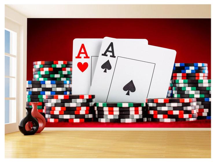 Imagem de Papel De Parede 3D Salão De Jogos Cartas Poker 3,5M Jcs66