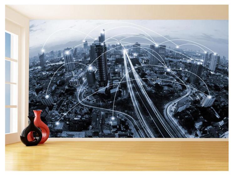 Papel De Parede 3D Tecnologia Wifi 5G Net Redes 3,5M Tec23 - Você ...