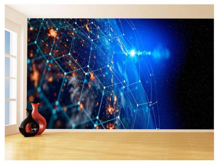 Papel De Parede 3D Tecnologia Wifi 5G Net Redes 3,5M Tec28 - Você ...