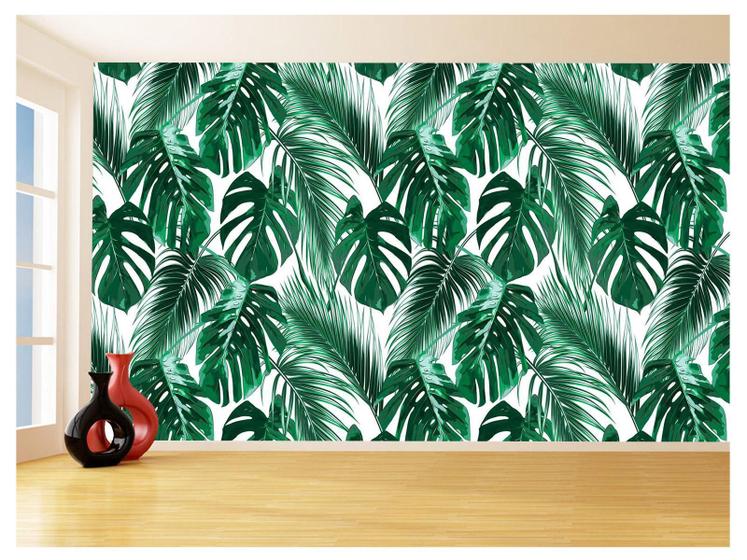 Imagem de Papel De Parede 3D Textura Folhas Tropicais Mata 3,5M Txt61