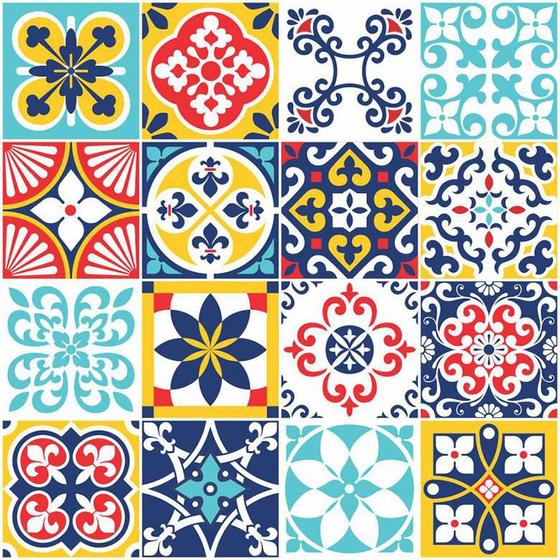 Imagem de Papel de Parede Adesivo Autocolante Efeito Azulejo Cozinha