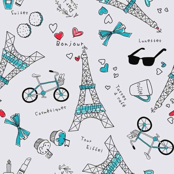 Imagem de Papel De Parede Adesivo Autocolante Quarto Teen Paris Viagem Girl