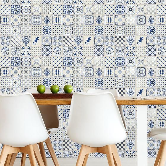 Imagem de Papel de Parede Adesivo - Azulejo Português - 302ppz