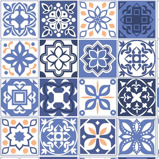 Papel de Parede Adesivo - Azulejo Português - 303ppz Menor preço em Papel de Parede Adesivo - Azulejo Português - 303ppz