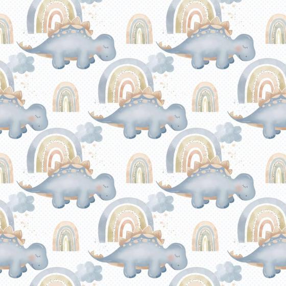 Imagem de Papel De Parede Adesivo Dinossauro Baby Fundo Off White 6M