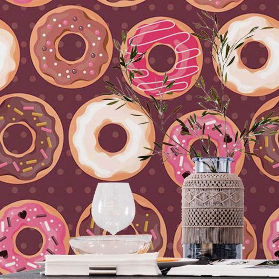 Imagem de Papel de Parede Adesivo Donuts Doces N018007