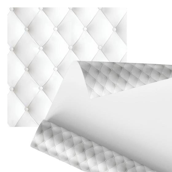 Imagem de Papel De Parede Adesivo Estofado Branco Botão Sofá 2,80M