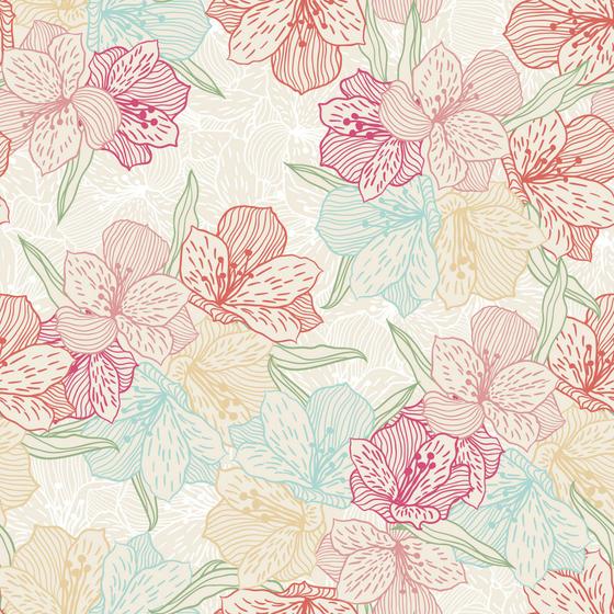 Imagem de Papel de Parede Adesivo Floral 2,70x0,57m