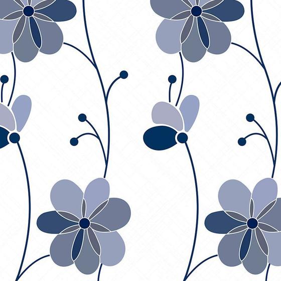 Imagem de Papel de Parede Adesivo Floral Azul - 110