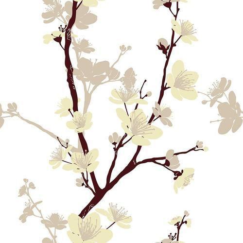 Imagem de Papel De Parede Adesivo Floral Branco Cerejeira Nude - 10M