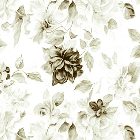 Imagem de Papel de Parede Adesivo Floral Cinza - 071