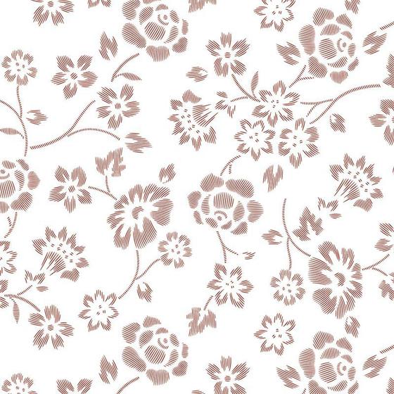 Imagem de Papel de Parede Adesivo Floral Marrom - 202