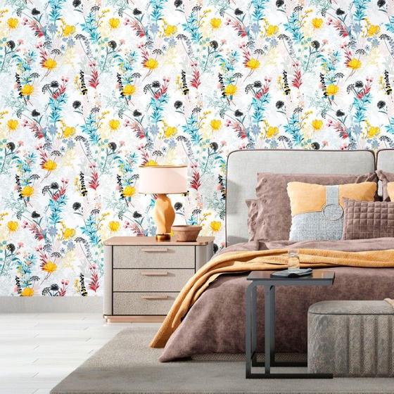 Imagem de Papel de Parede Adesivo Floral N012050 Rolo 0,58x3M