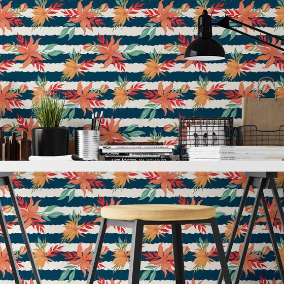 Imagem de Papel de Parede Adesivo Floral N02269 Rolo 0,58x2,5M