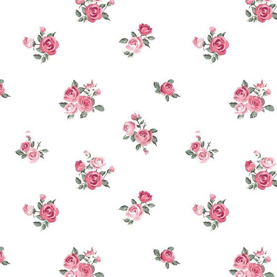 Imagem de Papel de Parede Adesivo Floral Rosa - 205