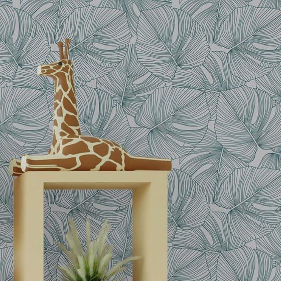 Imagem de Papel de Parede Adesivo Folhas Tropicais N019053 0,58x3M