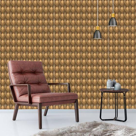 Imagem de Papel De Parede Adesivo Fosco Vinil Abstrato Estilo Madeira Sombreado Tons de Marrom e Cinza 3m