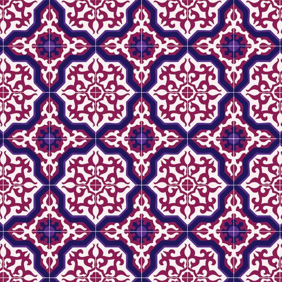 Imagem de Papel De Parede Adesivo Fosco Vinil Azulejo Roxo Stars 3,05m