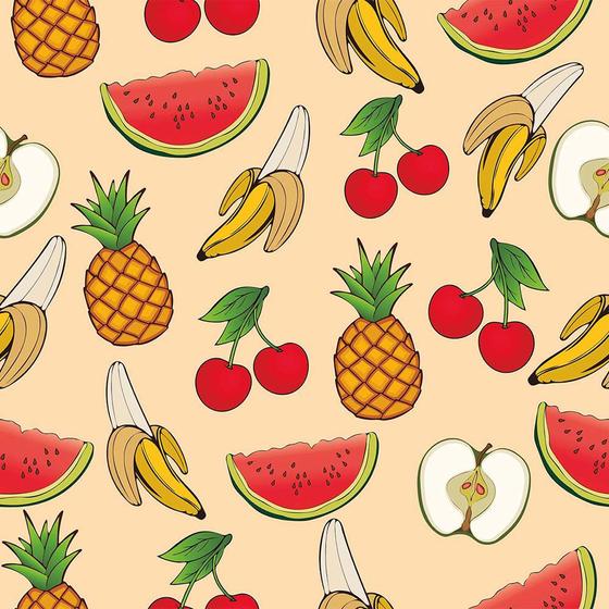 Imagem de Papel de Parede Adesivo Frutas Tropical Decoração