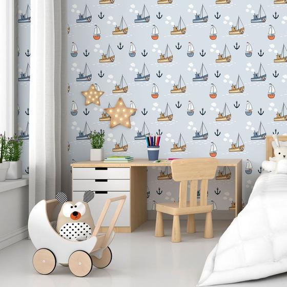 Imagem de Papel de Parede Adesivo Infantil Barcos N015015 0,58x3,00M