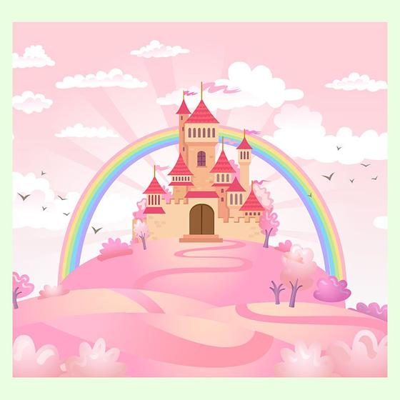 Imagem de Papel de Parede Adesivo Infantil Castelo Princesa Bebe Quarto Menina - 560pcp