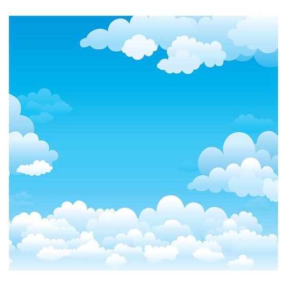 Imagem de Papel de Parede Adesivo Infantil Céu Nuvens Quarto Bebe - 686pcp