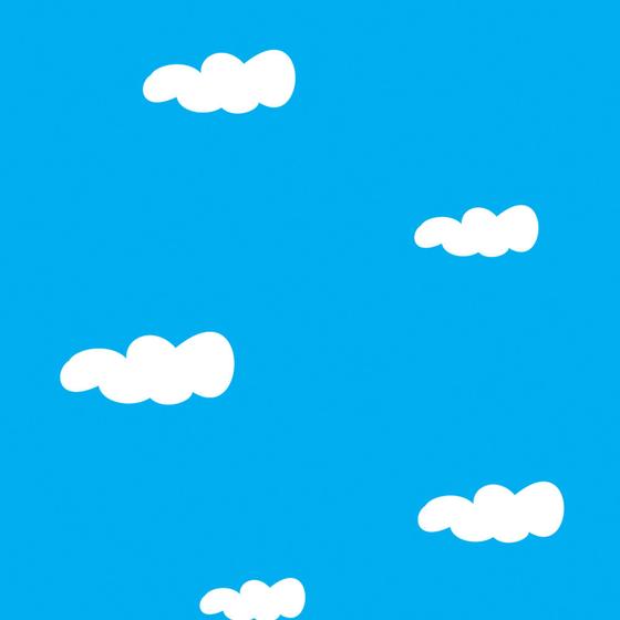 Imagem de Papel de Parede Adesivo Infantil Nuvens Brancas Fundo Azul Blue Quarto Boy - REF:DPIN26