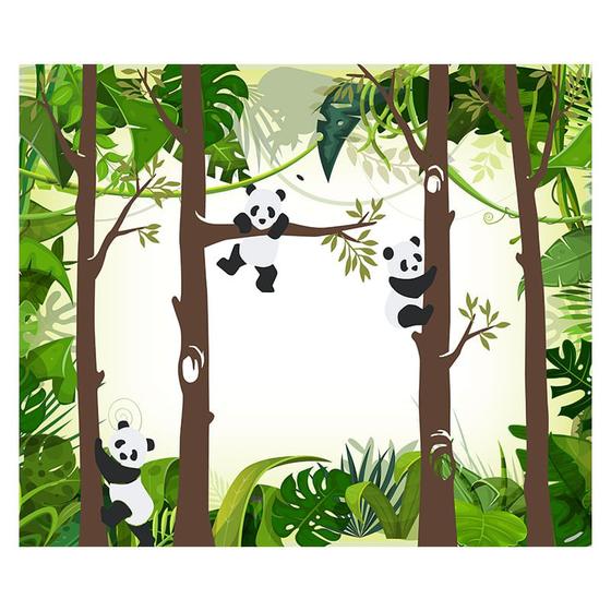 Imagem de Papel de Parede Adesivo Infantil Pandas Floresta Bebe Quarto - 502pcm